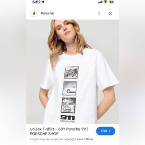 Rare 60 year 911 Porsche Design White Graphic Tee